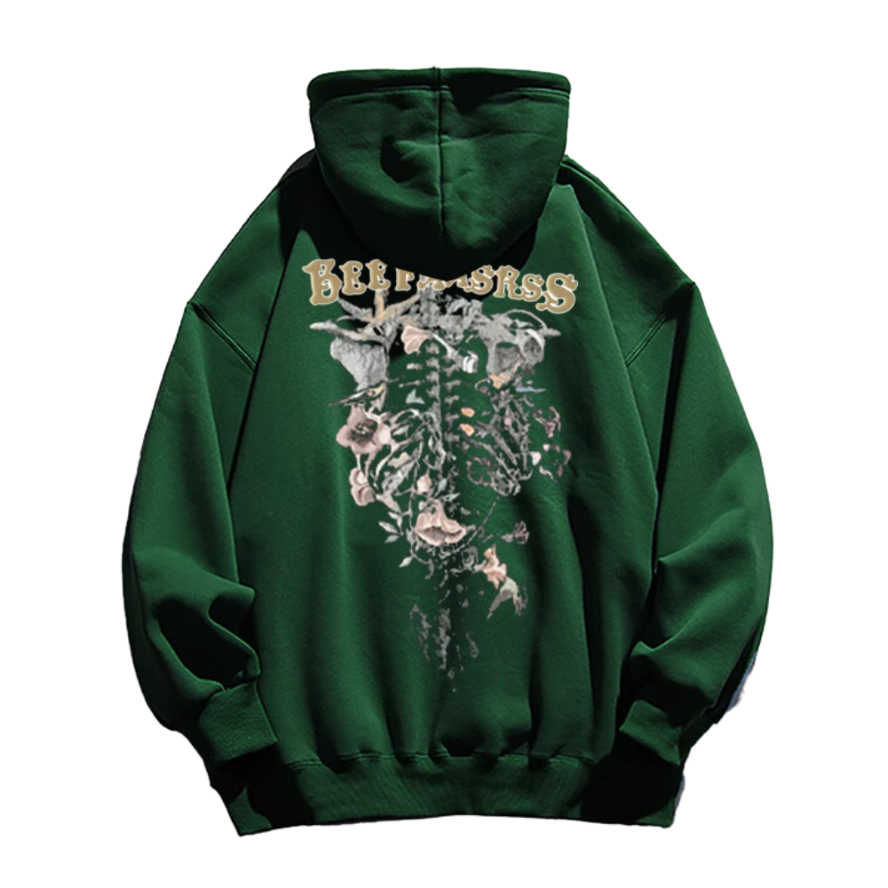 Hip Hop Rejuvenated Skull Print Hoodie