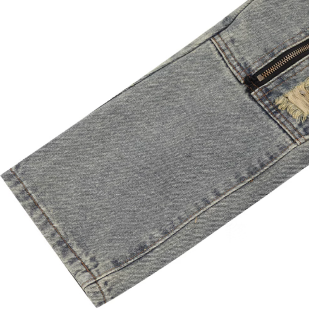 American High Street Distressed Heavy Multi-pocket Unisex Jeans