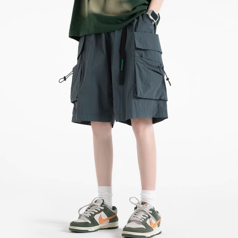 Casual Cargo Belt Large Pocket Shorts