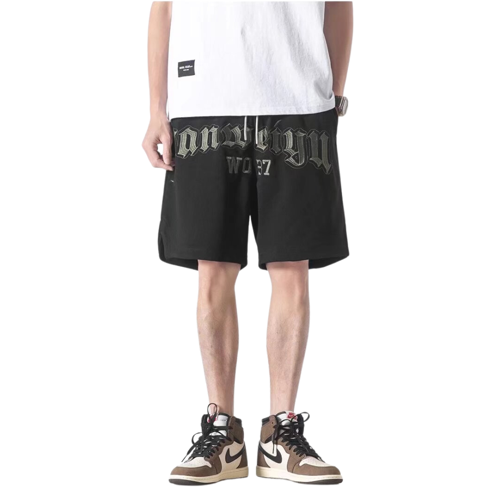 Street Letter Embroidery Basketball Shorts