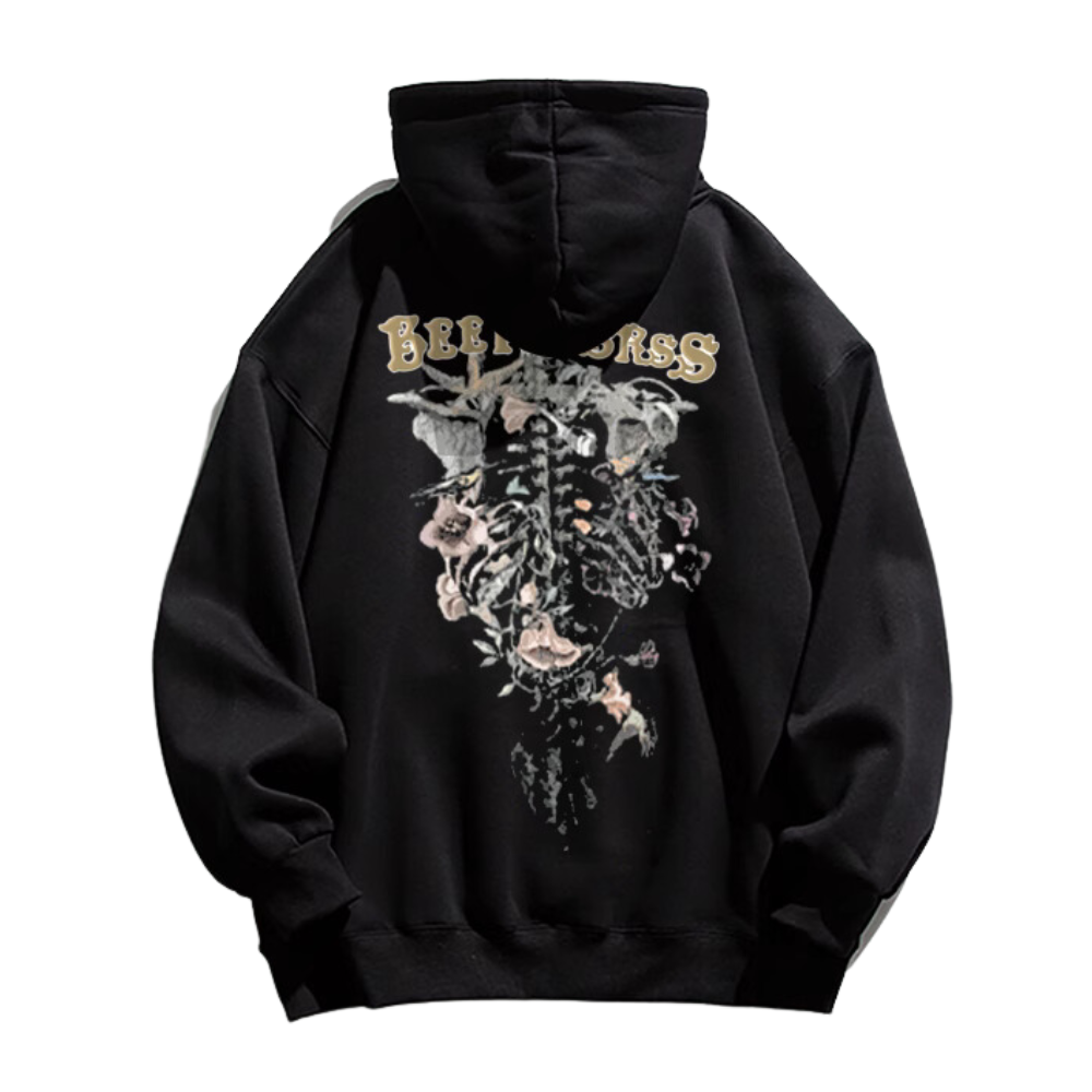 Hip Hop Rejuvenated Skull Print Hoodie