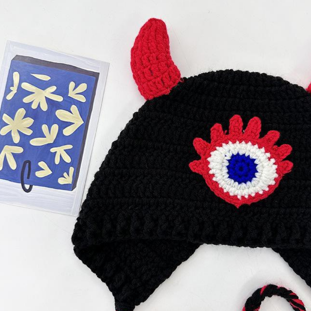 Funny Devil Horns Knitted Hat