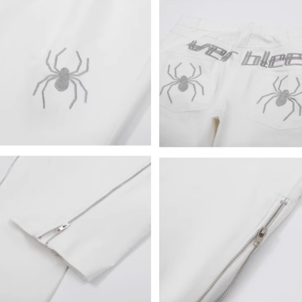 Women's Spider Embroidered Jeans
