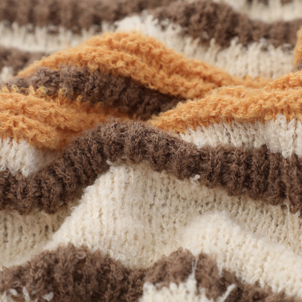 Casual Striped Letter Embroidery Sweater