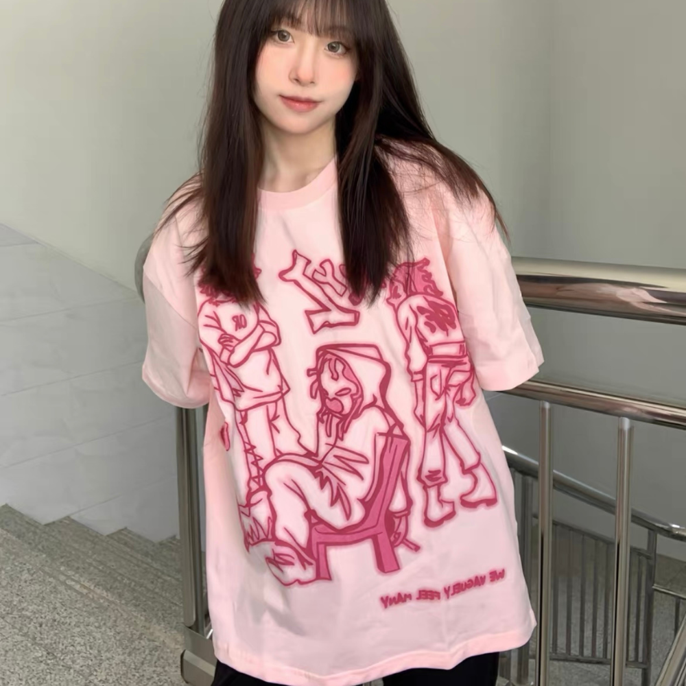 High Street Cartoon Graffiti T-Shirt