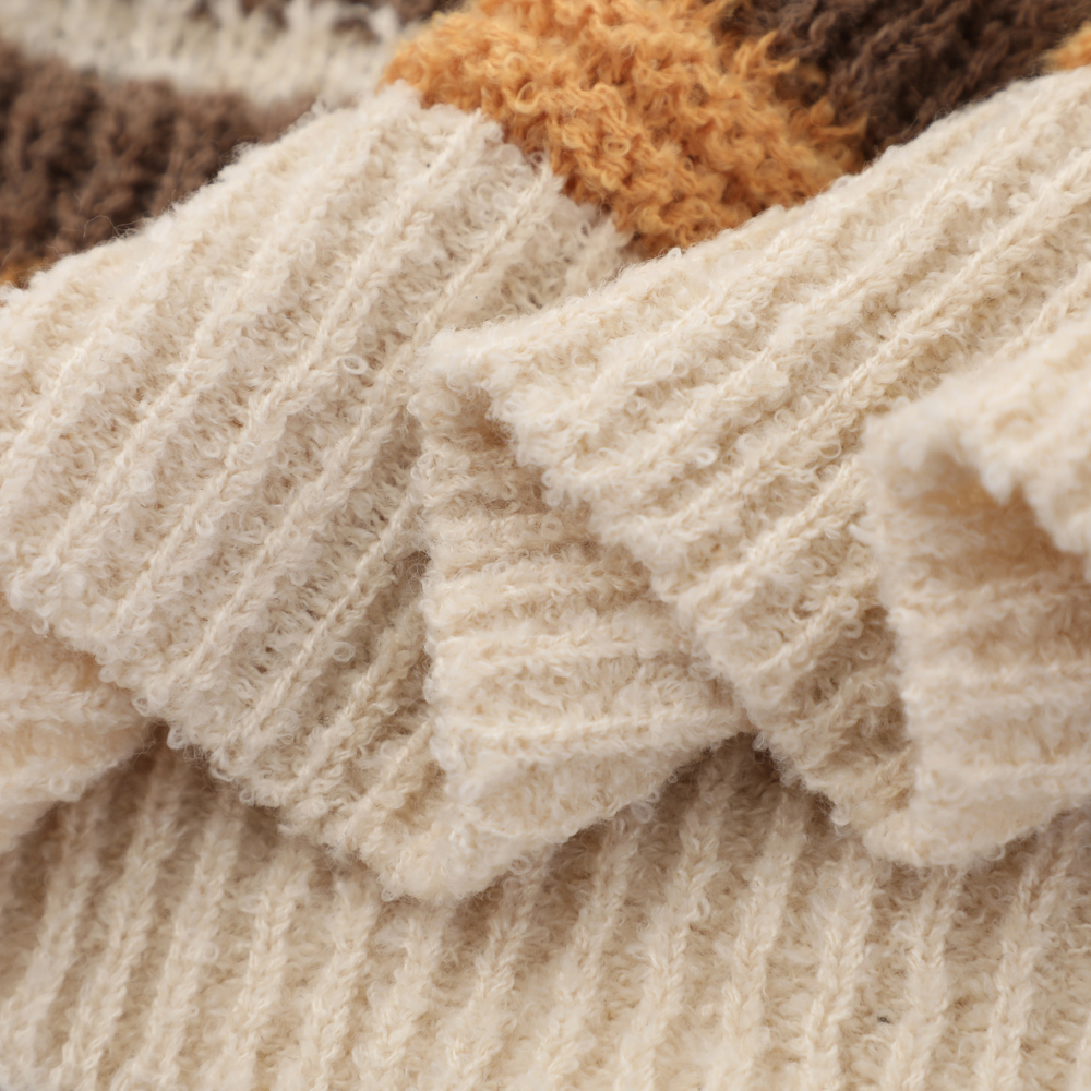 Casual Striped Letter Embroidery Sweater