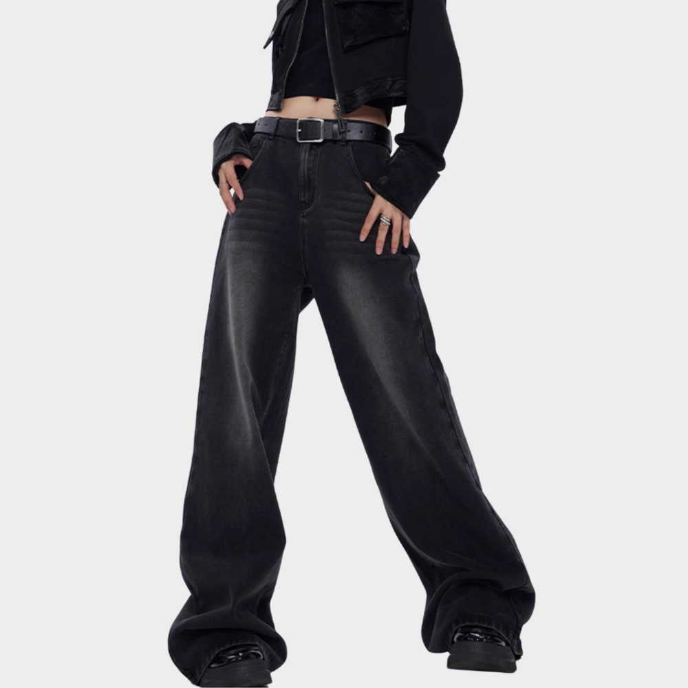 Women‘s Casual Washed Straight Jeans
