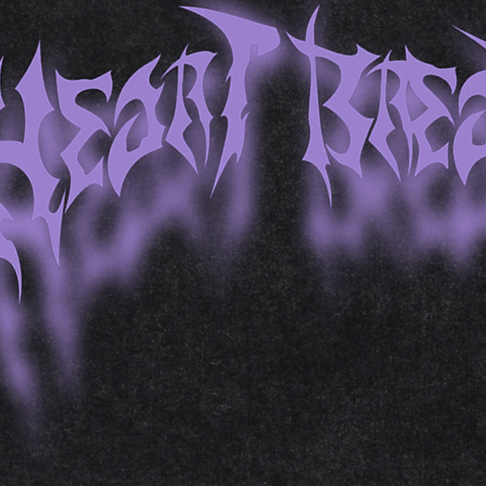 Purple Gothic Lettering Washed Vest