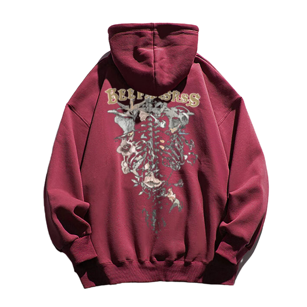 Hip Hop Rejuvenated Skull Print Hoodie
