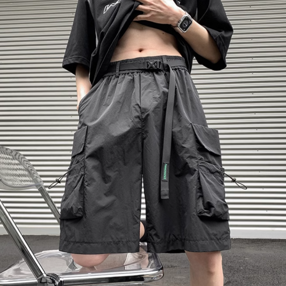 Casual Cargo Belt Large Pocket Shorts