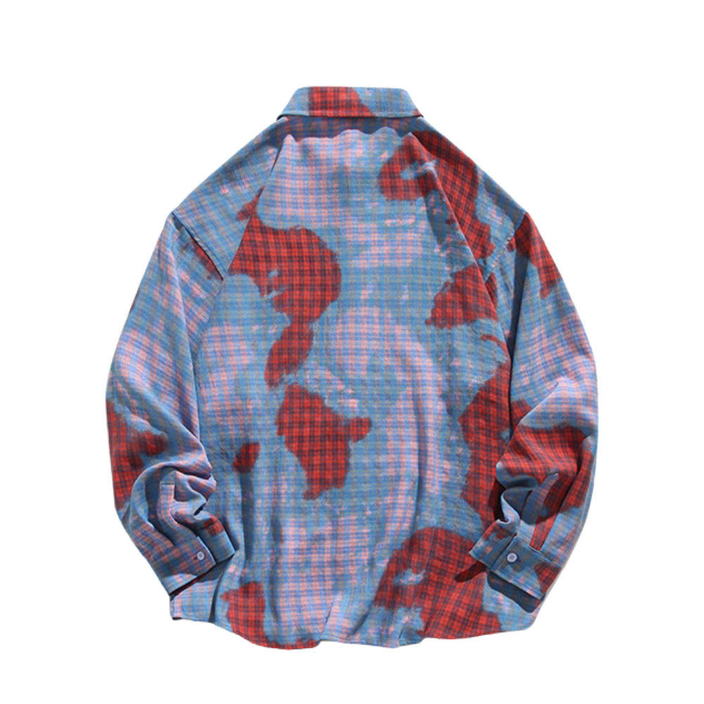 Street Contrasting Letter Plaid Shirt