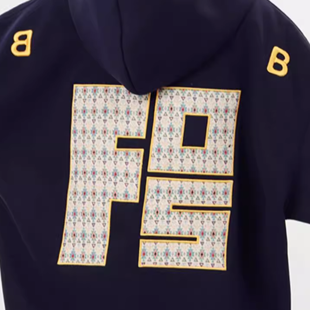 Casual Wear Patch Embroidery Hoodie