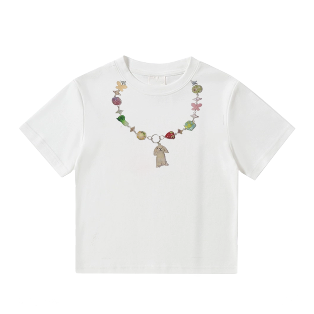 Women's Puppy Necklace Graphic T-Shirt