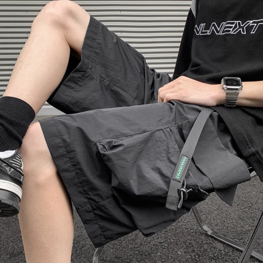 Casual Cargo Belt Large Pocket Shorts
