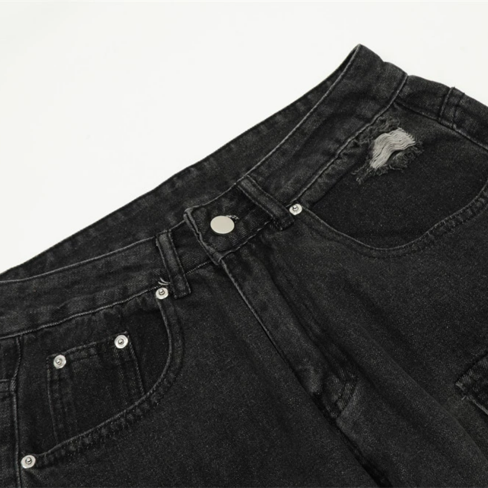 Punk Multi-pocket Ripped Jeans
