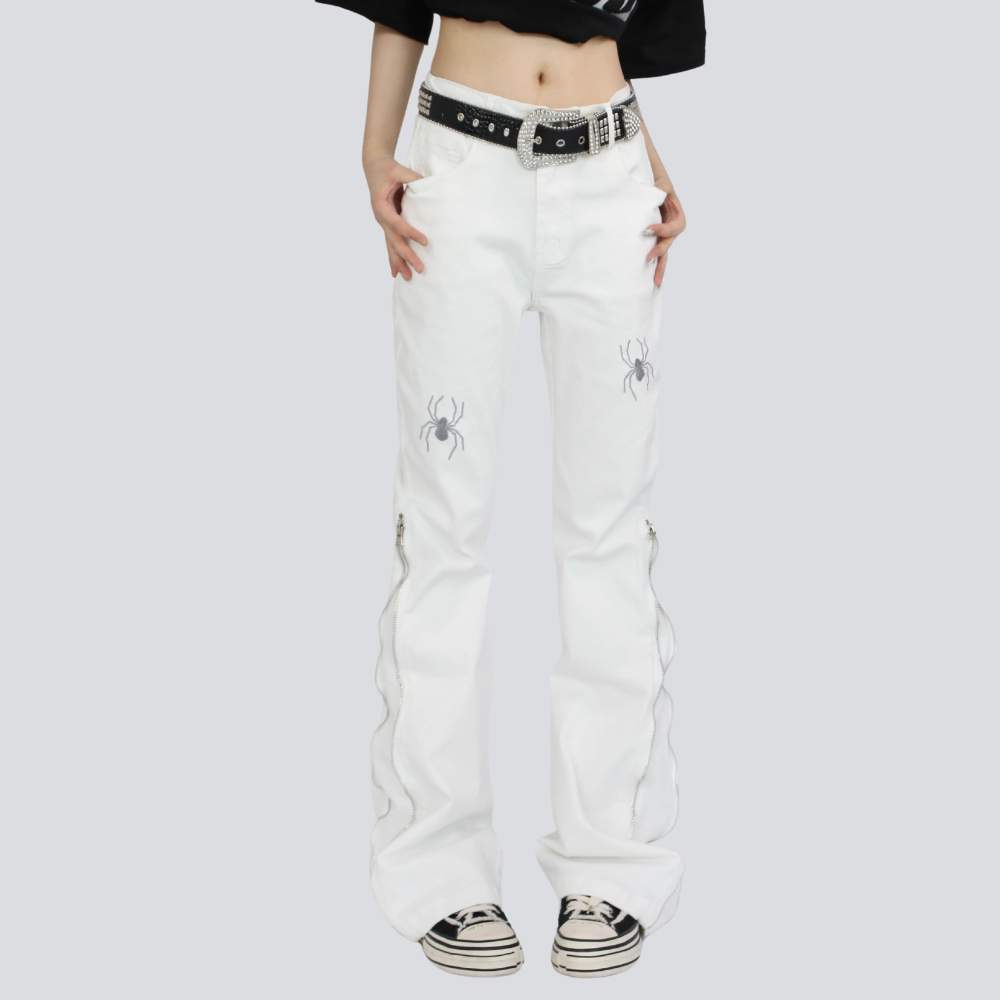 Women's Spider Embroidered Jeans