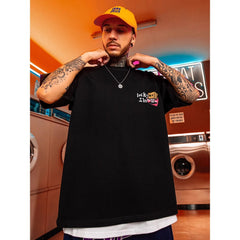 Street Philanthropist Trendy Brand Spoof Hip Hop Graffiti Short Sleeve Men's Trend Large Size Men's High Street Half Sleeve T-Shirt Details