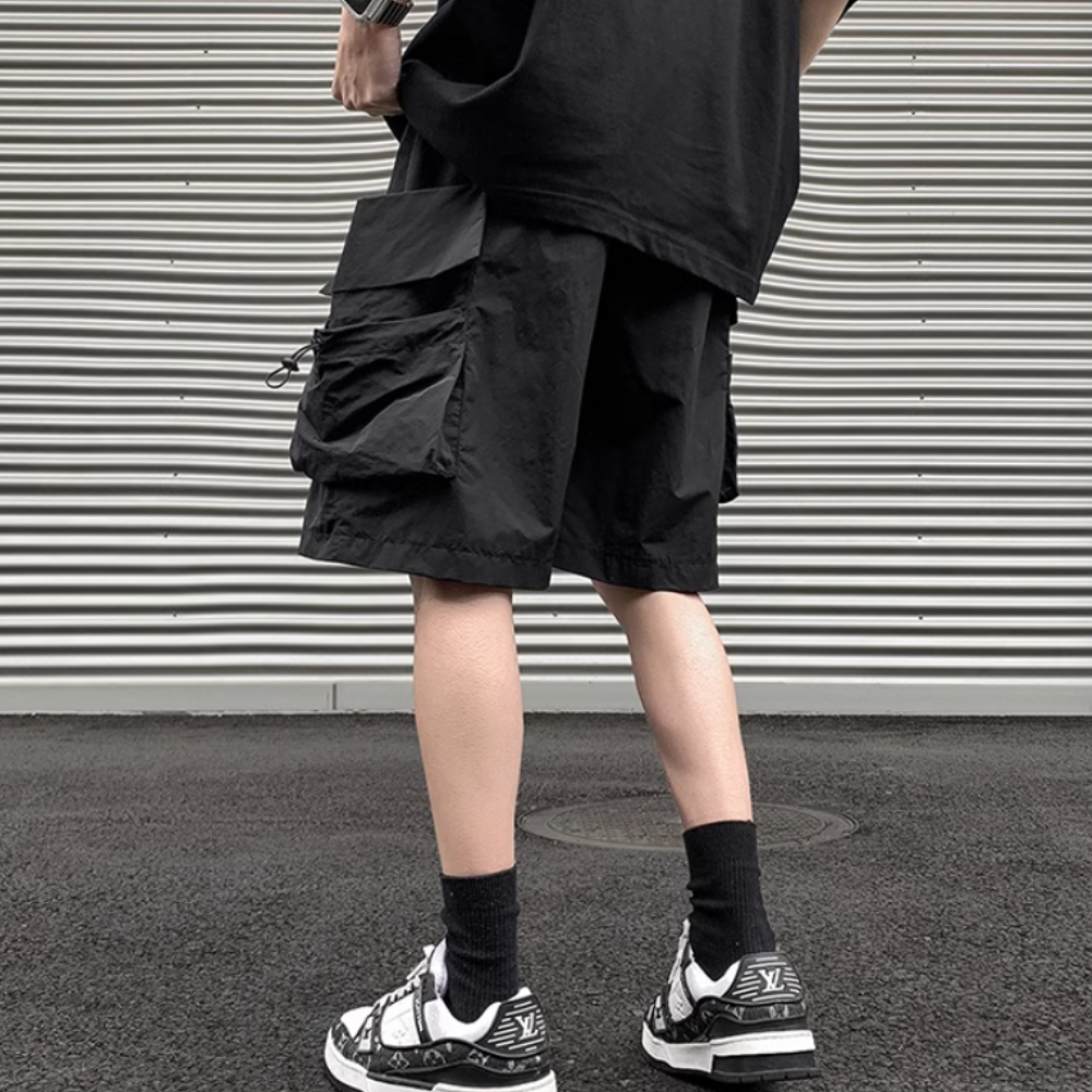 Casual Cargo Belt Large Pocket Shorts
