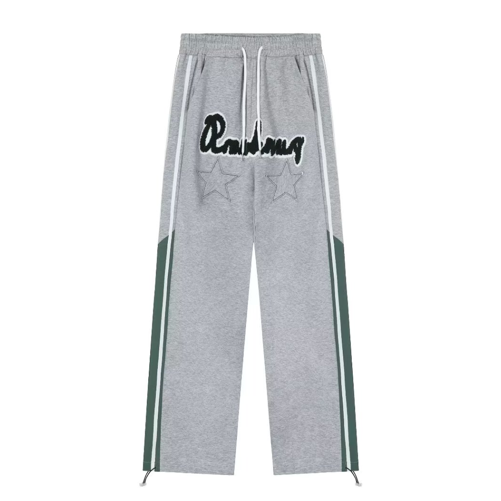Alphabet Jacquard Pentagram Drawstring Sweatpants