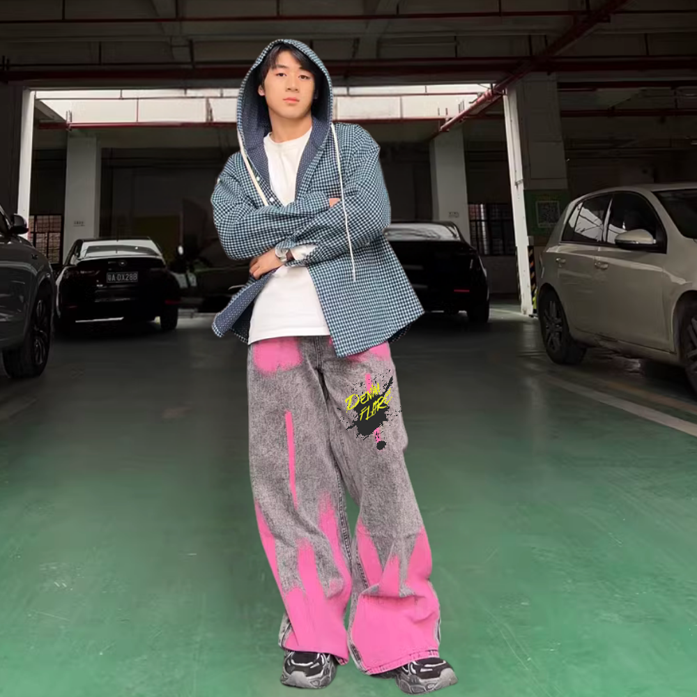 DF| Street Art Spray Painted Jeans