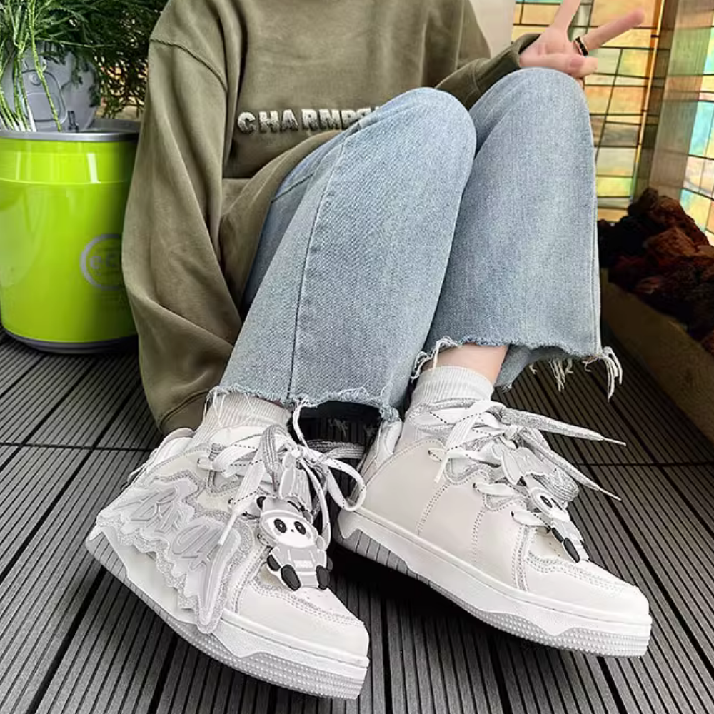 Cute Bear Patch 3D Letter Shoes