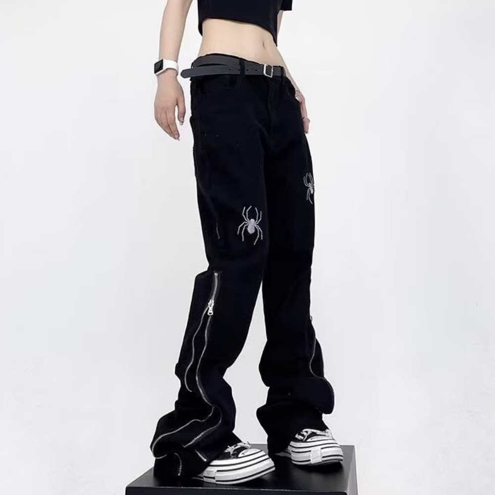 Women's Spider Embroidered Jeans