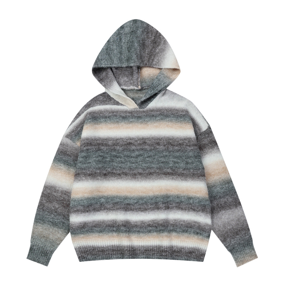 Dopamine Striped Hooded Sweater