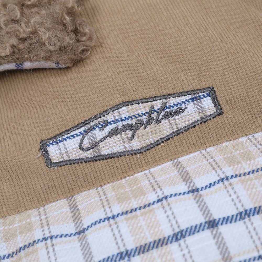 【NOW TREND】Plaid Button Lambskin Collar Coat