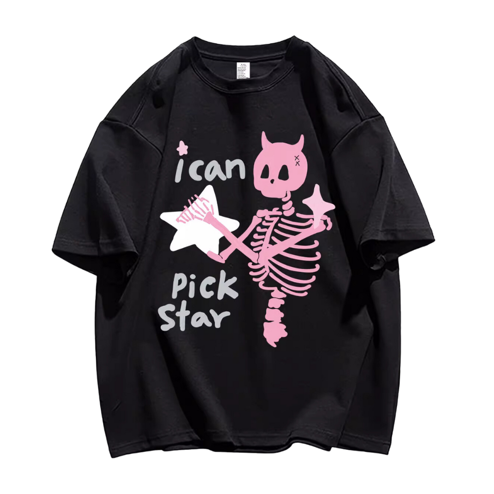 Dark Skull Star Print T-Shirt – AokLok (Kclot)