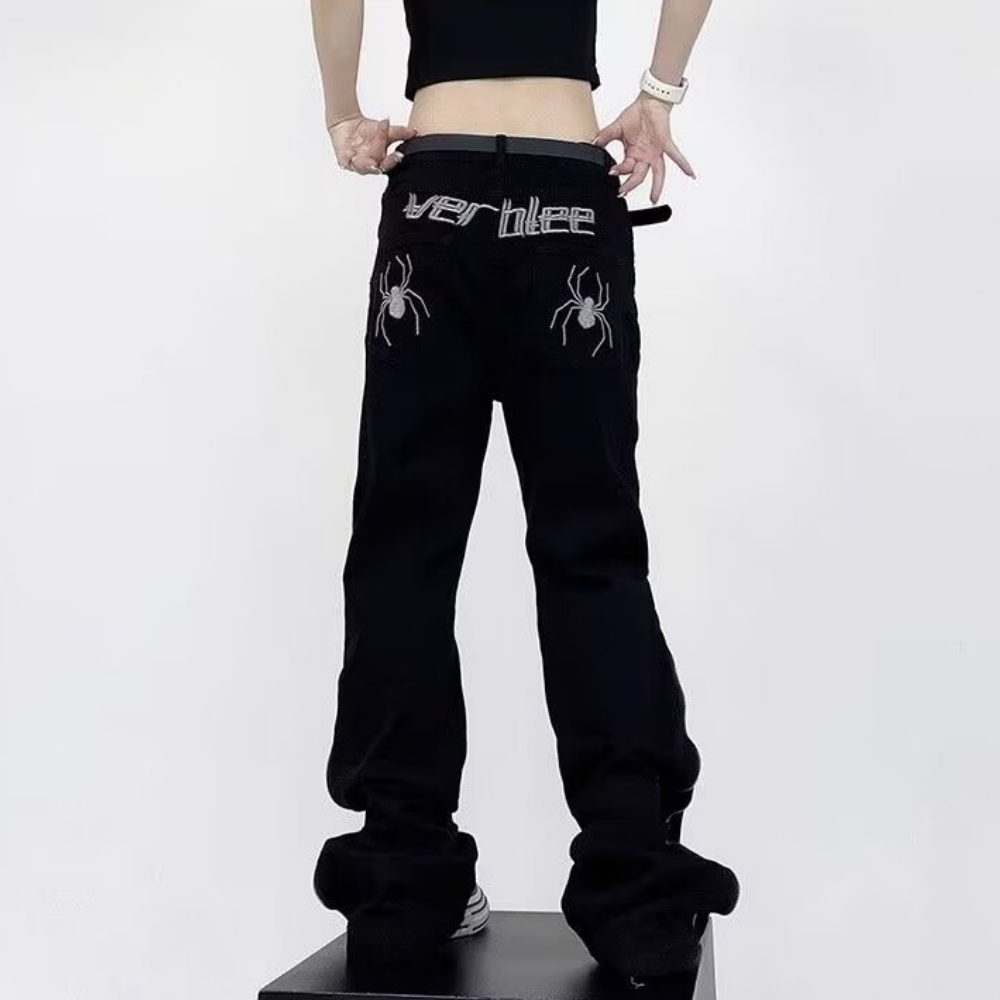 Women's Spider Embroidered Jeans
