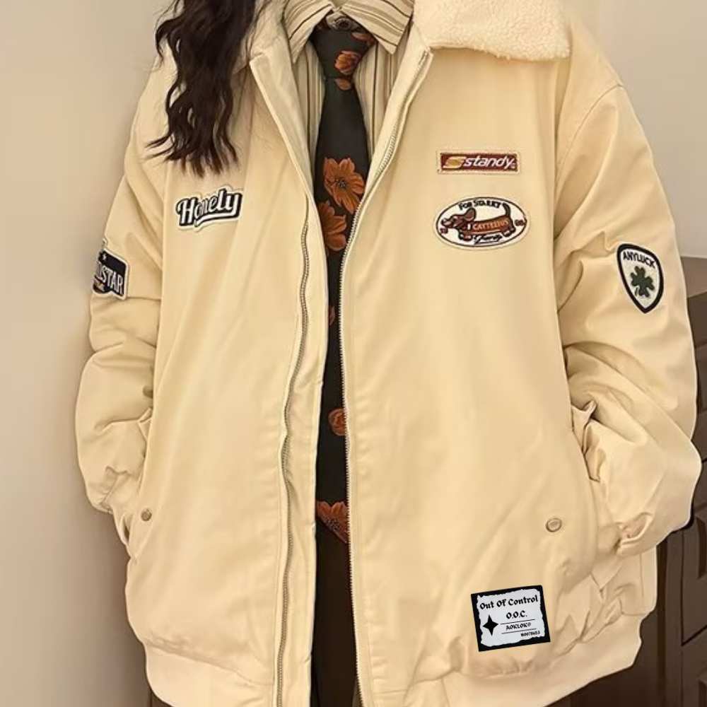 OOC' Old-School Fur Collar Sherpa Jacket Coat