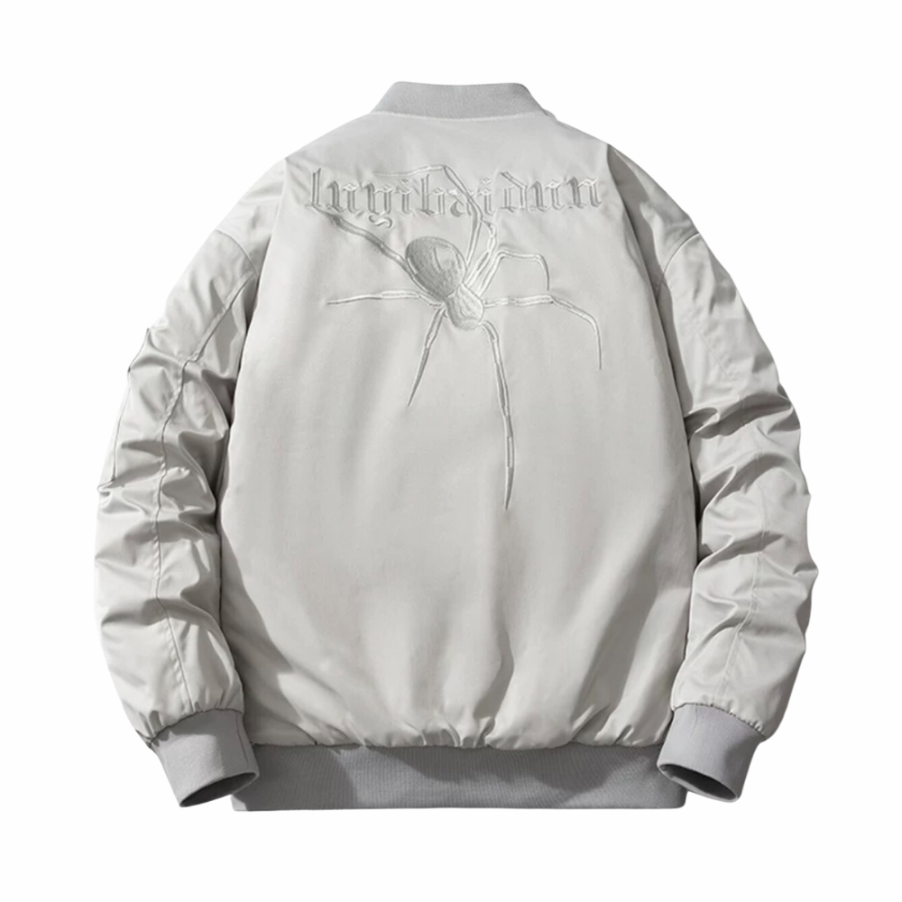 Spider Embroidered Bomber Jacket