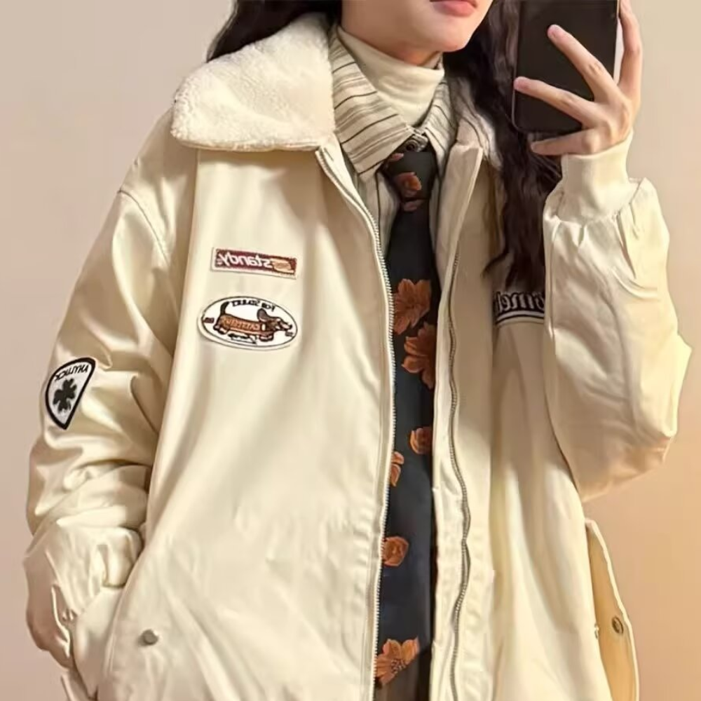 OOC' Old-School Fur Collar Sherpa Jacket Coat