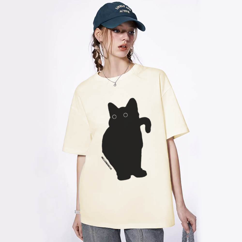Apathy Little Black Cat T-shirt