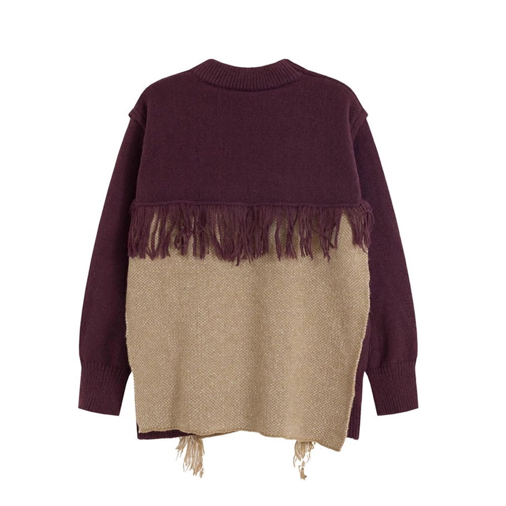 Heavy Design Tassel Splicing Sweater