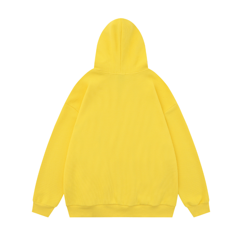 Cute Star Waffle Fabric Zipper Hoodies