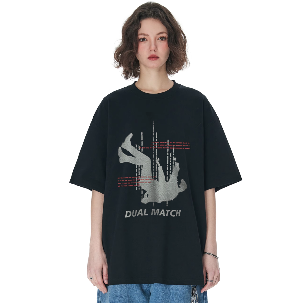 Street Fall Silhouette Cotton T-shirt