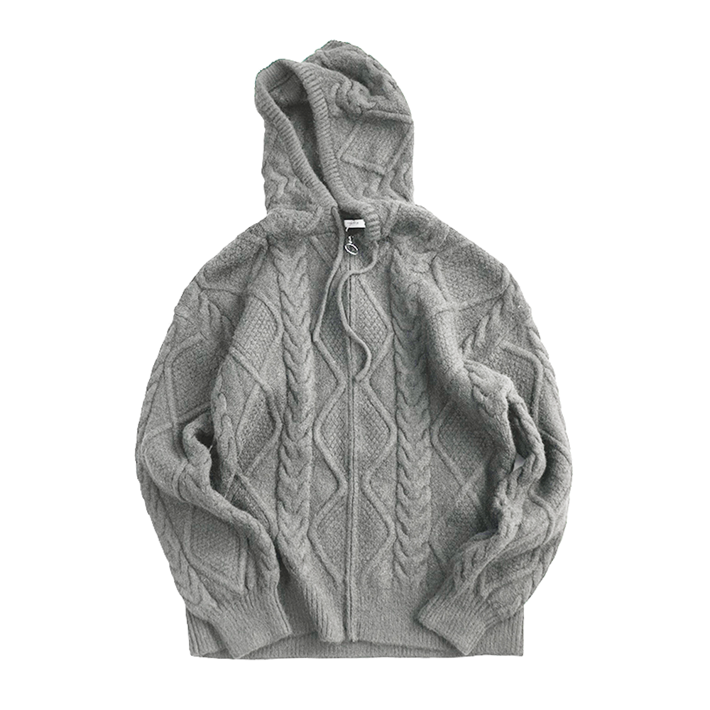 Hooded Loose Knit Zipper Hoodies