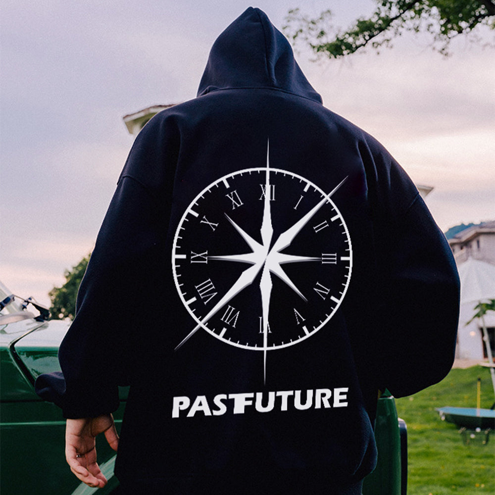 Past Future | Clock Logo Big Element Hoodie