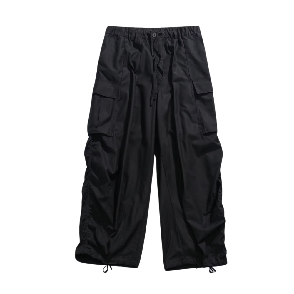 Japanese Solid Color Folded Cargo Pants