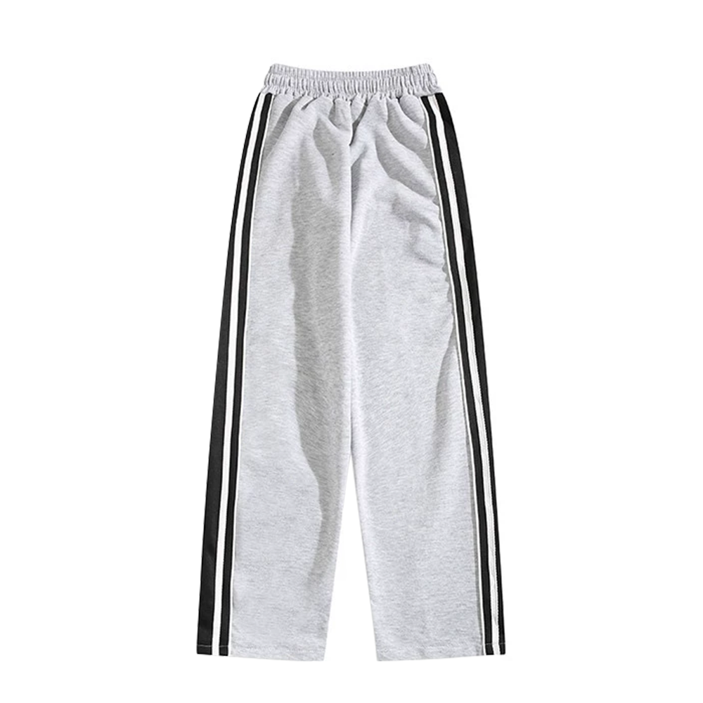 Versatile Contrast Color Straight Leg Sweatpants