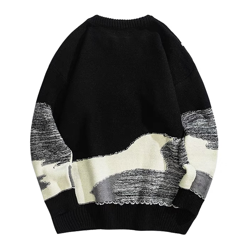Irregular Contrasting Color Design Sweater