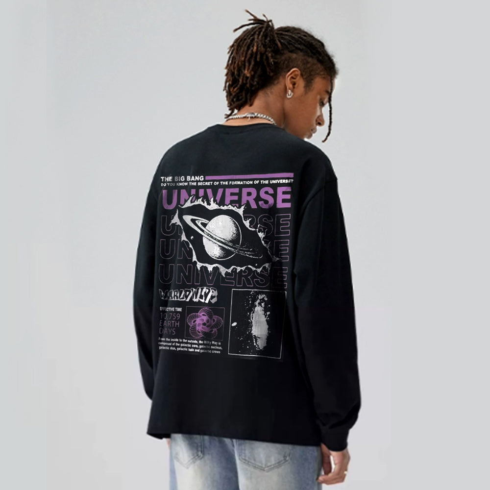 Casual Planet Print Sweatshirt