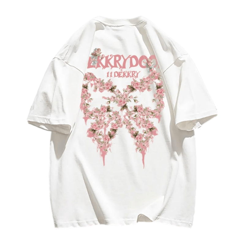 Crush Skull | Urban Flower Butterfly Graphic T-shirt