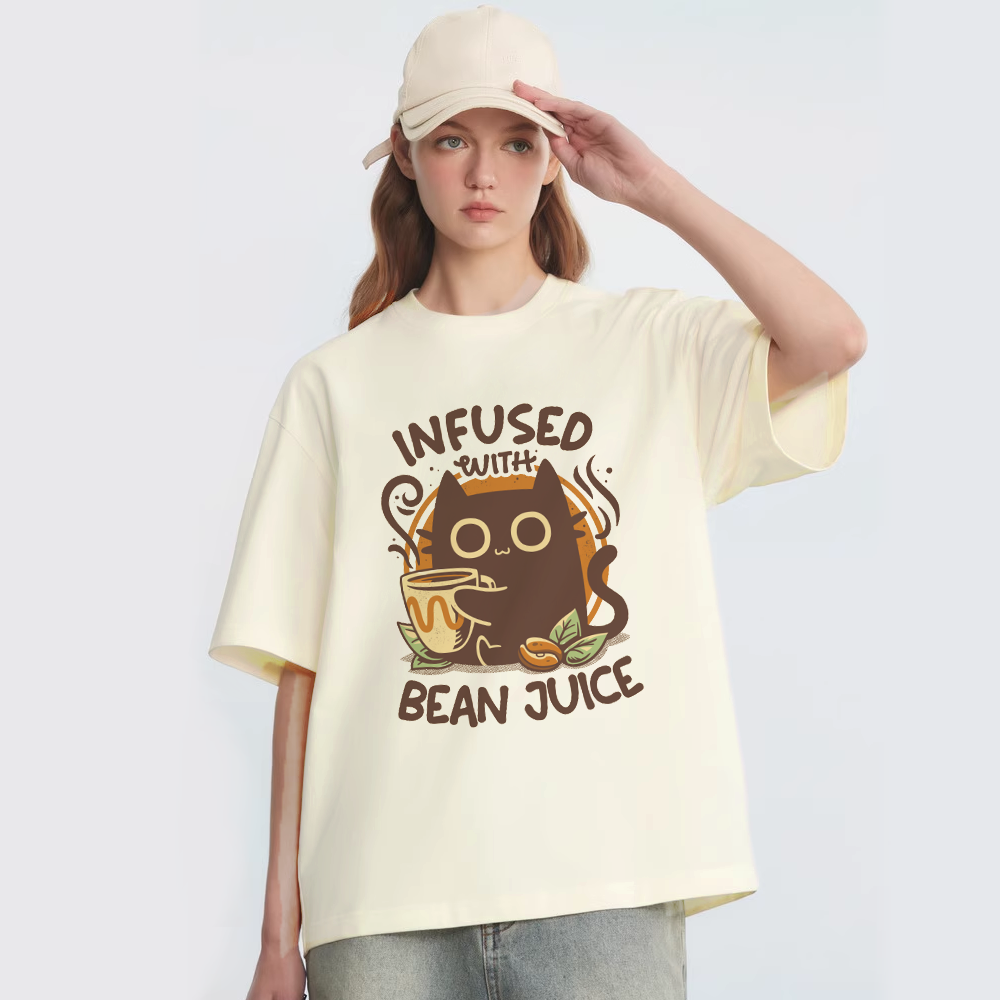 Cat Drinking Coffee T-Shirt