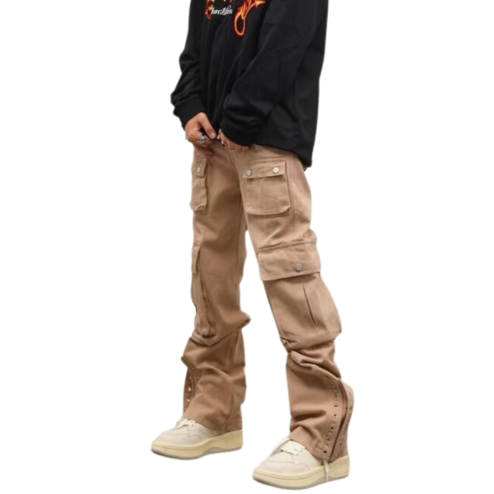 High Street Multi-Pocket Buttoned Cargo Pants
