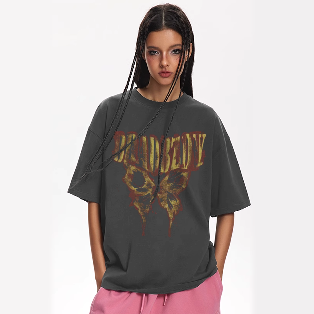 High Street Butterfly Flame Letters T-Shirt