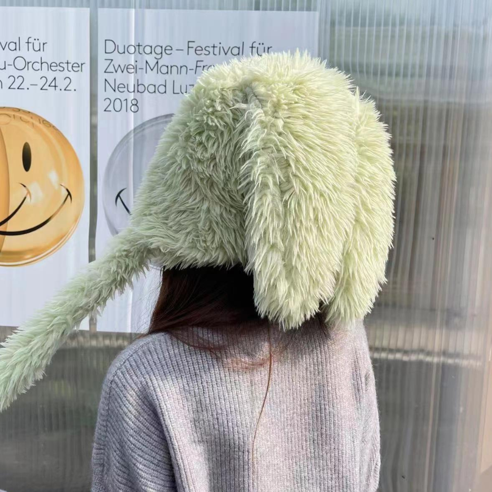Cute Bunny Plush Thickened Warm Hat