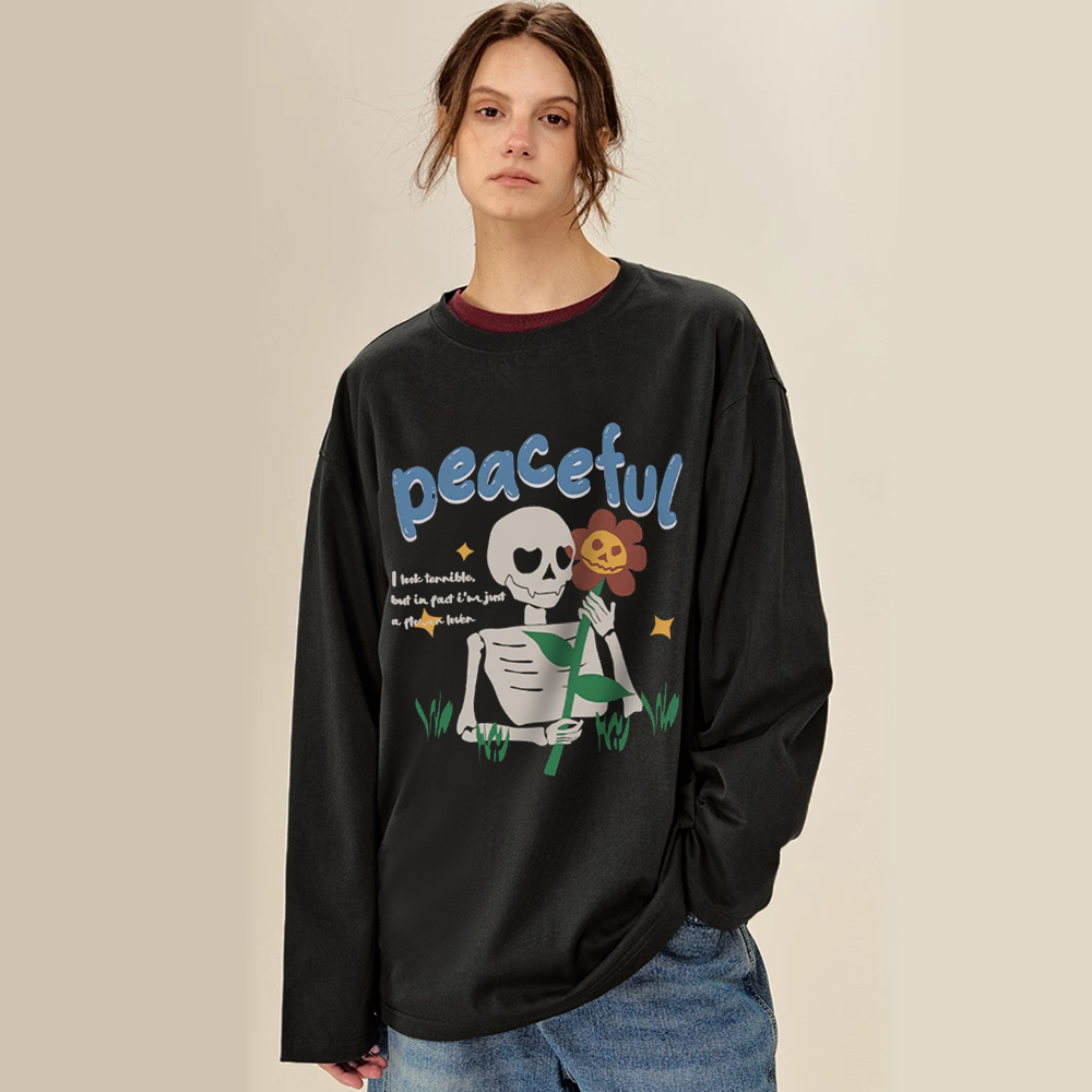 High Street Skull Rose Print Sweatshirt