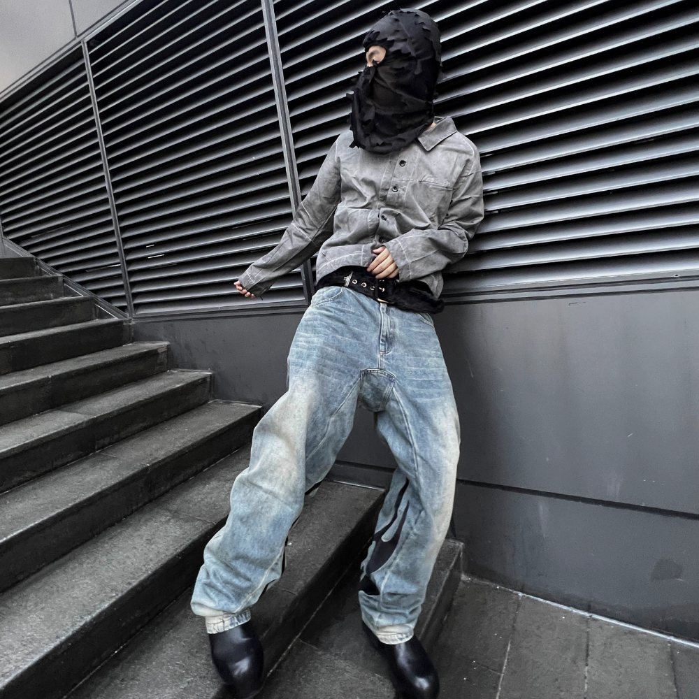 Street Washed Embroidered Jeans